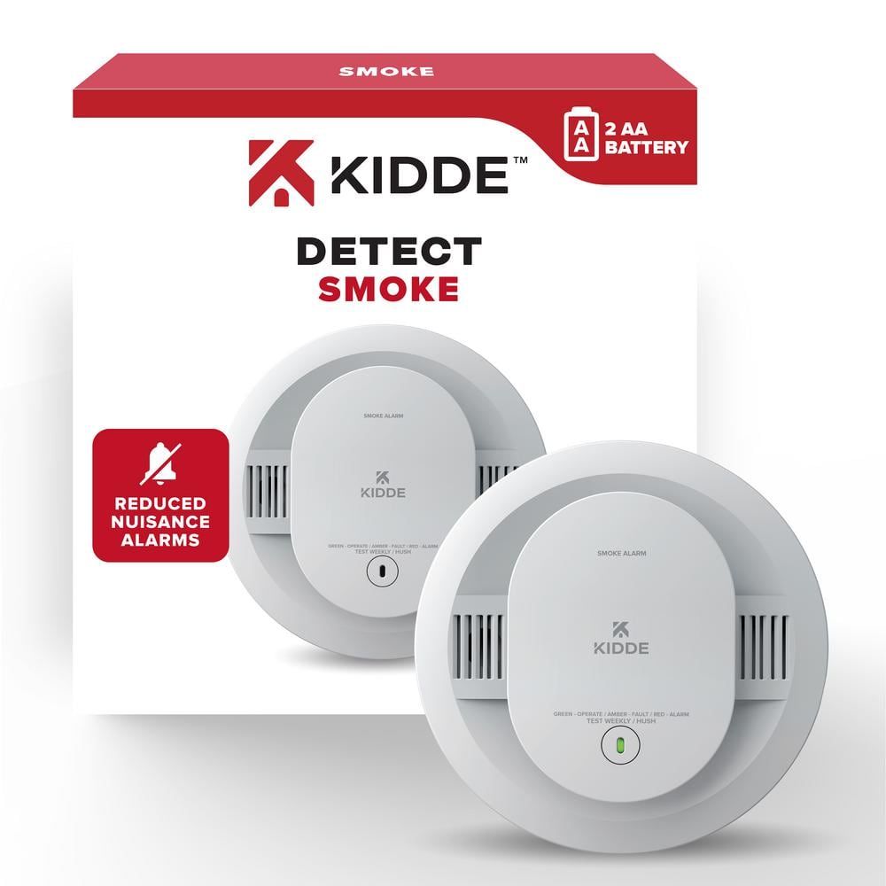 Battery Powered Smoke Detector with Alarm LED Warning Lights -  Kidde