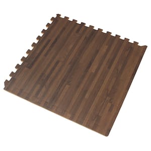 Walnut Printed Wood Grain 24 in. x 24 in. x 3/8 in. Interlocking EVA Foam Flooring Mat (24 sq. ft. / pack)