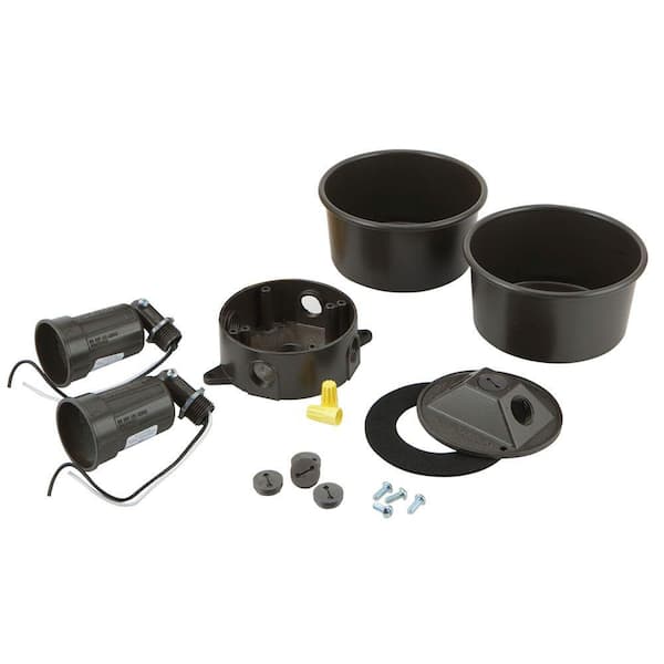 BELL N3R Bronze 4 in. Outdoor Round Light Kit with Box, Cover, and 2 Architectural Lampholders
