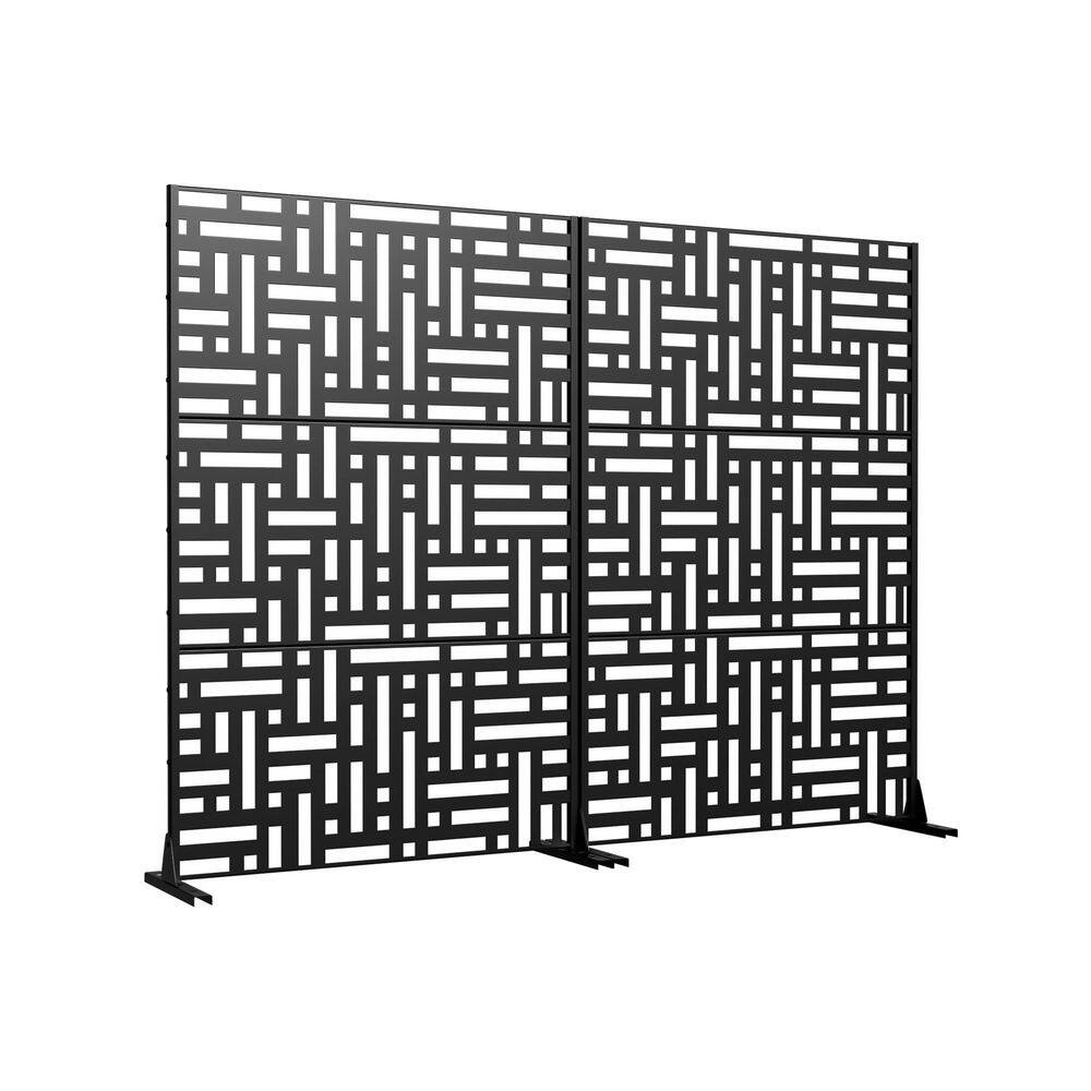 2-Piece 47 in. x 72 in. Black Textured Metal Garden Screens Outdoor Privacy Screen price history on PriceWatchPro