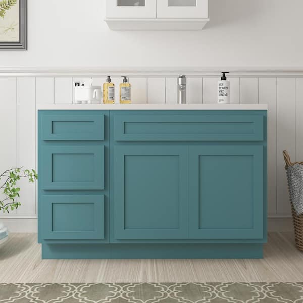 Vanity Art 45 in. W x 21 in. D x 32.5 in. H Bath Vanity Cabinet without Top in Sea Green