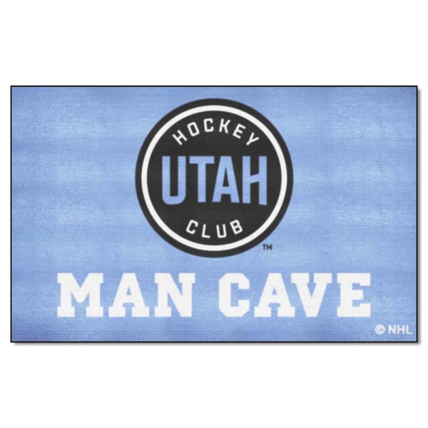FANMATS NHL-Utah Blue 59.5 in. x 94.5 in. Hockey Club Man Cave Ulti-Mat Area Rug with Utah Hockey Round Logo