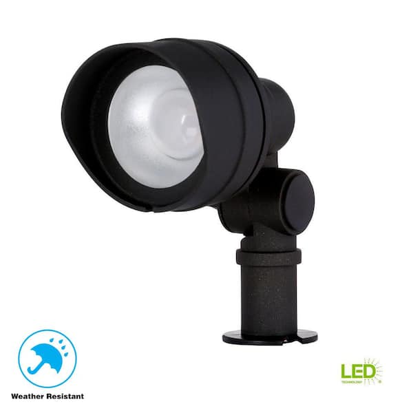 Hampton Bay Low-Voltage 20-Watt Equivalent Black Outdoor Integrated LED Landscape Flood Light