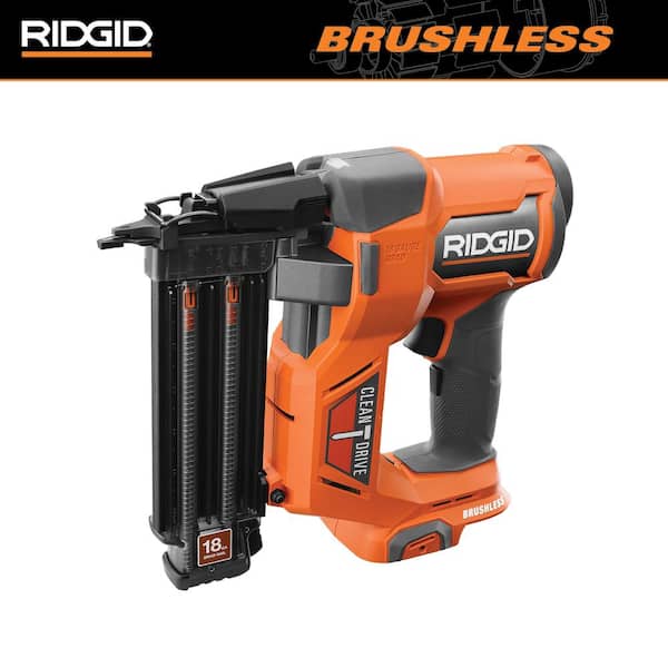 RIDGID 18V Brushless Cordless 18-Gauge 2-1/8 in. Brad Nailer (Tool Only) with CLEAN DRIVE Technology