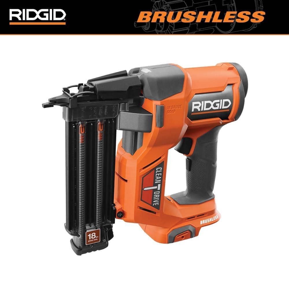 18V Brushless Cordless 18-Gauge 2-1/8 in. Brad Nailer with 18V 8.0 Ah Max Output EXP Battery (2-Pack) -  RIDGID, R09891R840080P