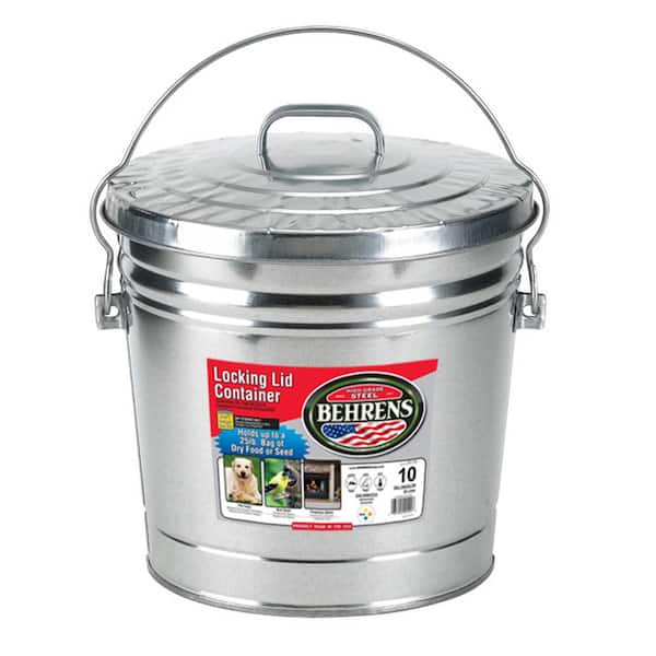 Behrens 10 Gal. 15 in. H x 16 in. Dia Garbage Pail with Lid