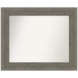 Fencepost Grey 35 in. W x 29 in. H Rectangle Non-Beveled Wood Framed Wall Mirror in Gray