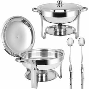 6-Quart Stainless Steel Chafing Dish Buffet Set with Lids, Food Warmers for Parties, 2 Pack
