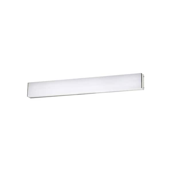 WAC Lighting Strip 24 in. 1-Light Brushed Aluminum 2700K LED Bathroom Vanity or Wall Light