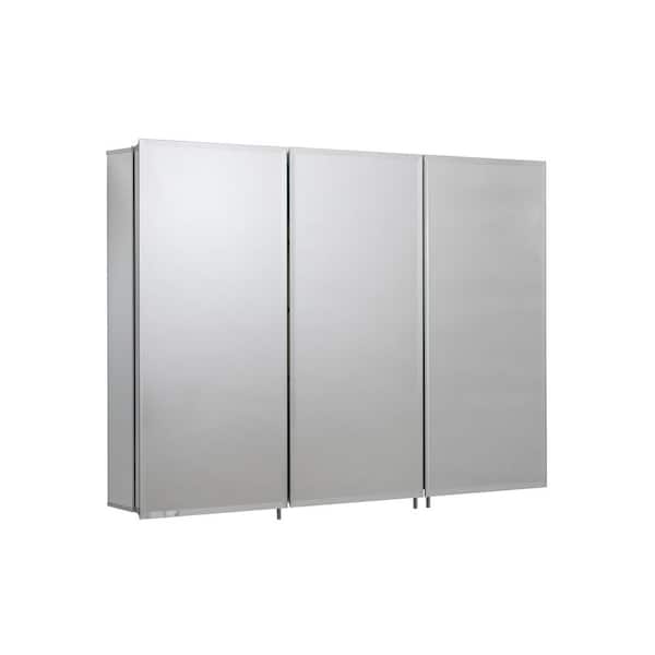 Croydex 36 in. W x 26 in. H x 5-1/4 in. D Frameless Aluminum Recessed or Surface-Mount Medicine Cabinet with Easy Hang System