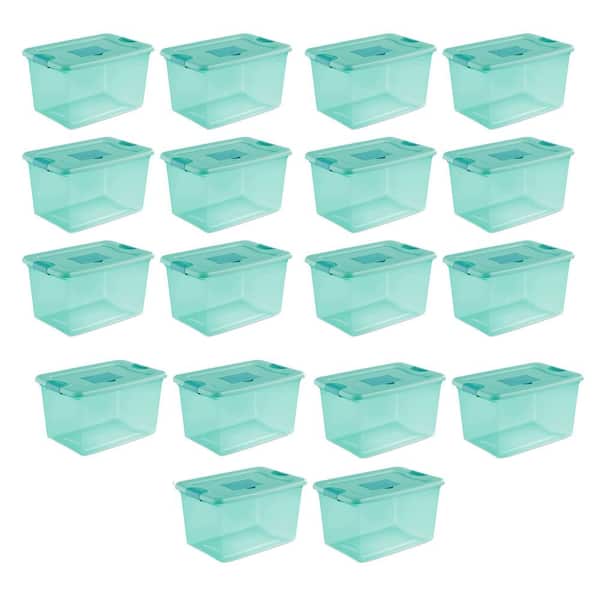 Sterilite 64 Qt Clear Plastic Stackable Storage Bin w/ White Latch Lid, 18  Pack, 18pk - Pick 'n Save
