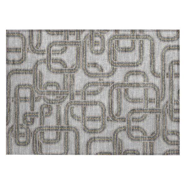Chantille Machine Washable Indoor/Outdoor Abstract ACN2764 Pewter 2 ft. x 3 ft. Accent Rug