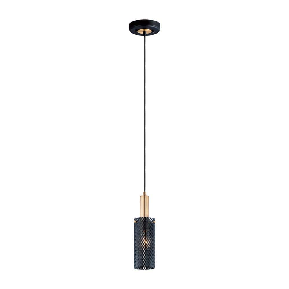 Matte Black and Satin Brass 3.5" Mini Globe Pendant Light
