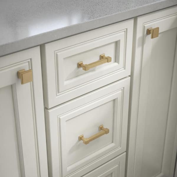 Classic Square 3 in. (76 mm) Classic Champagne Bronze Cabinet Drawer Bar Pull