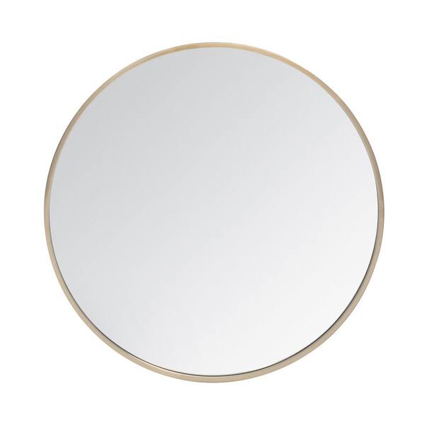 MH LONDON Grendon 24 in. W x 24 in. H Round Framed Gold Mirror