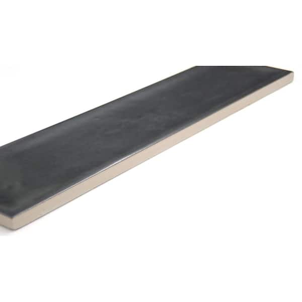 EMSER TILE Raku Charcoal 3 in. x 12 in. Matte Ceramic Wall Tile