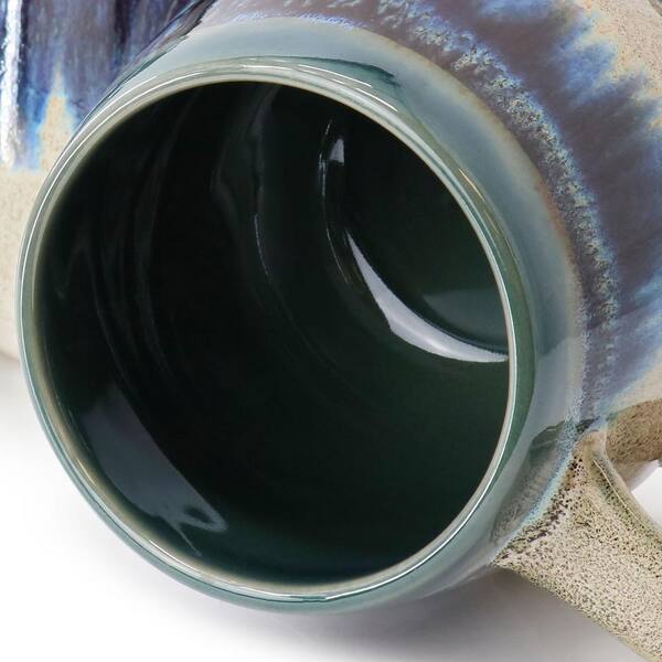 Meritage Lexington 4-Piece 20 oz. Stoneware 2-Tone Mug Set in Blue 