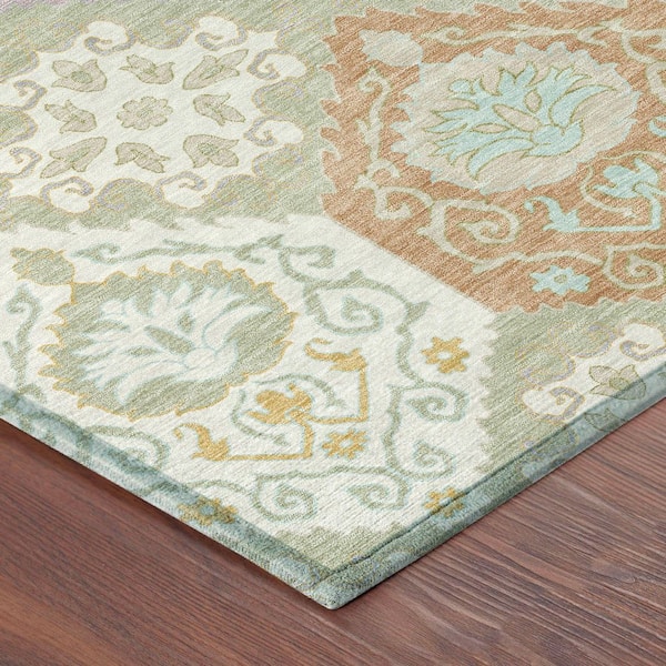 Chantille Machine Washable Indoor/Outdoor Abstract ACN2588 Celery 8 ft. x 10 ft. Area Rug