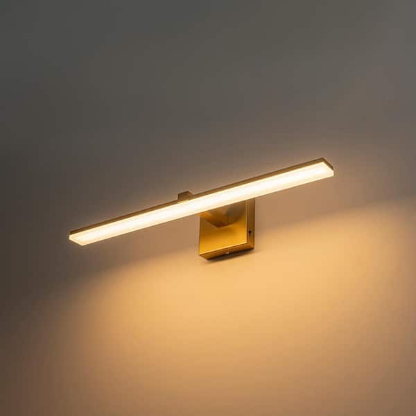 LumaLine 24 in. 1-Light Modern Brass LED Vanity Light Bar Linear Wall Sconces with 3CCT Dimmable for Bathroom