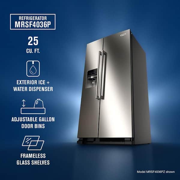 Maytag 36 in. 25 cu. ft. Side-by-Side Refrigerator in Fingerprint