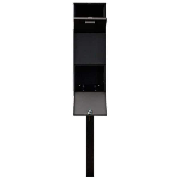 Vacation Black Post Mounted Locking Mailbox Vacation Black Post Mounted Locking Mailbox