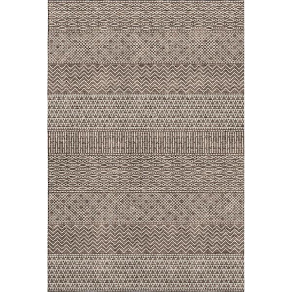 Addison Rugs Mayfield Premium Machine Washable Abstract AMF939 Brown 9 ft. x 12 ft. Area Rug