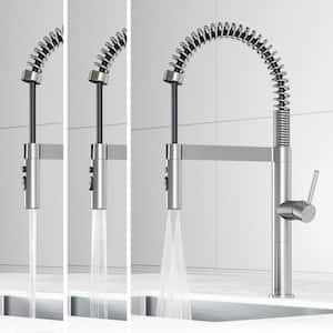 Edison Pro 20 in. Single Handle Pull Down Sprayer Kitchen Faucet in Stainless Steel