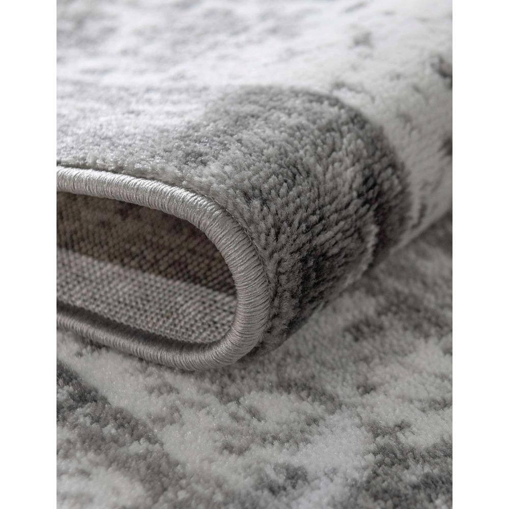 Gray Oval Stain-Resistant Synthetic Area Rug