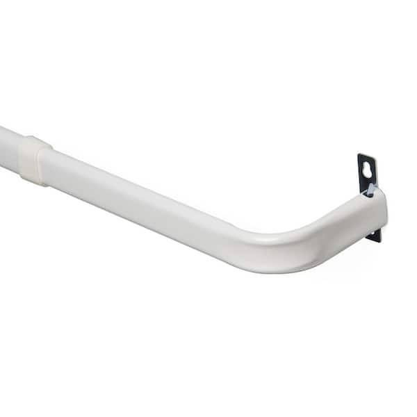 18 in.-28 in. Adjustable Single Curtain Rod in White