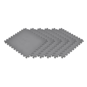 Gray 24 in. x 24 in. EVA Foam Non-Toxic Solid Color Interlocking Tiles (168 sq. ft. - 42 tiles)
