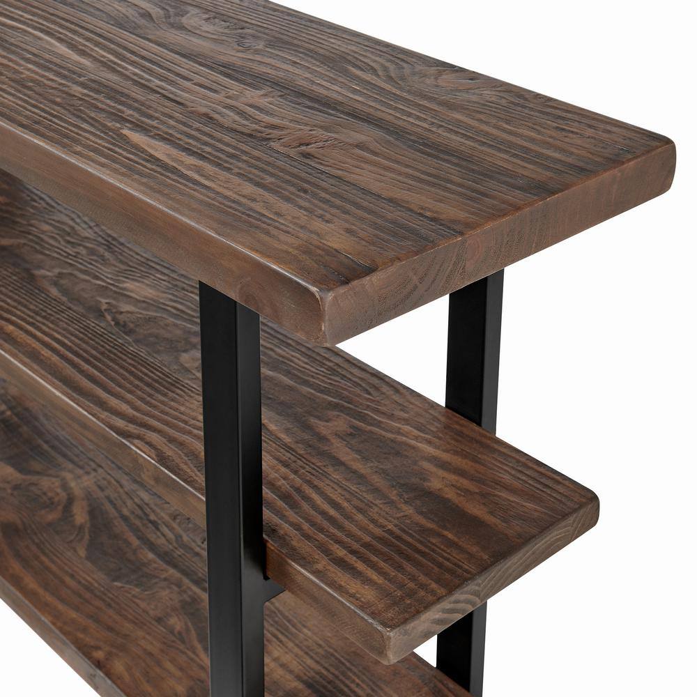 Rustic Natural 52" Wood and Metal Media Console with Storage