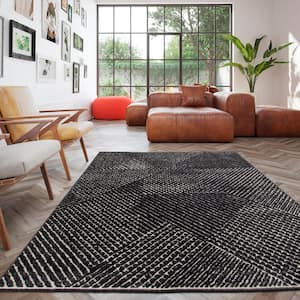 Whitaker Charcoal 5 ft. x 7 ft. Abstract Area Rug