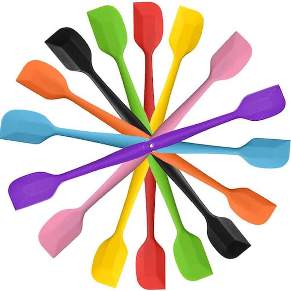 Silicone Spatula Set Small Size Stainless Steel Core Multicolor Heat-Resistant Non-Stick Cooking Tool 16-Piece