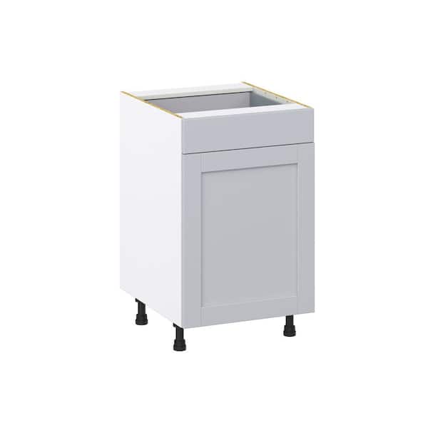 J COLLECTION Milton 21 in. W x 24 in. D x 34.5 in. H Assembled Shaker Base Kitchen Cabinet in Light Gray with Drawers