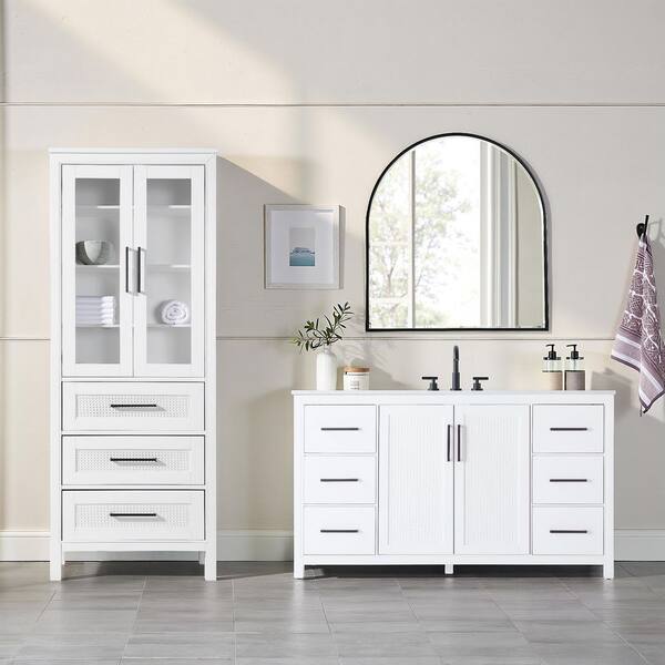 TIMELESS HOME 28 in. W x 18 in. D x 72 in. H White Freestanding
