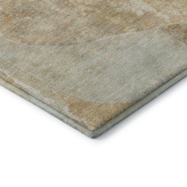 Mayfield Premium Machine Washable Abstract AMF1635 Taupe 10 ft. x 14 ft. Area Rug
