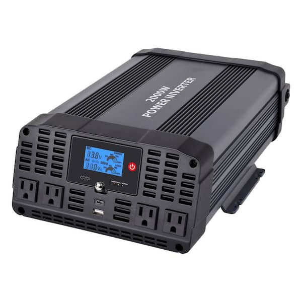 TE22 2,000-Watts Sine-Wave Power Inverter, 4 AC Outlets and 2 USB Ports