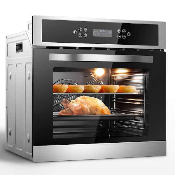 24 in. 2.5 cu. ft. Single Electric Wall Oven with 11 Functions in Stainless Steel
