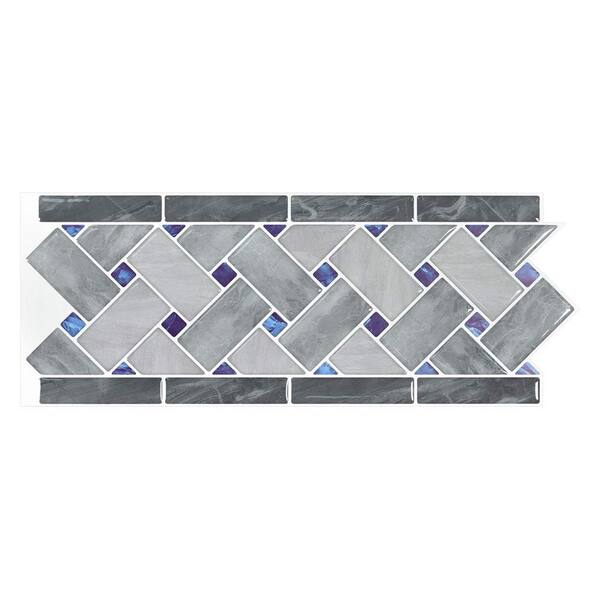 Art3d Line Edge Trim Blue Grey 12 4 In, How To Remove Mosaic Tile Border