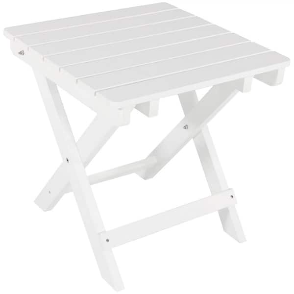 Sunnydaze Decor All Weather White Square Plastic Outdoor Side Table 935 The Home Depot Sunnydaze Decor All Weather White, Plastic Folding Patio Side Tables