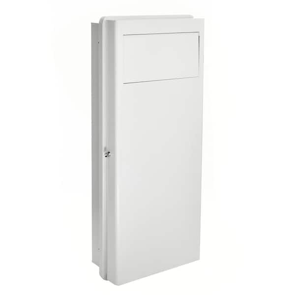 AdirHome 62.8 in. L White Recessed In-Wall Slot Modern Rectangle Steel Laundry Hamper with Lid