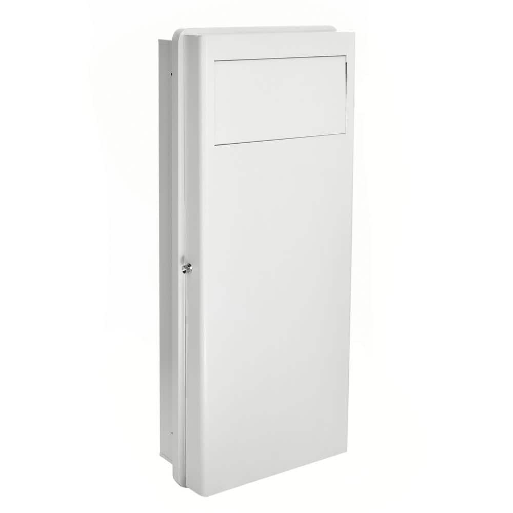 White Steel Built-In Wall Laundry Hamper