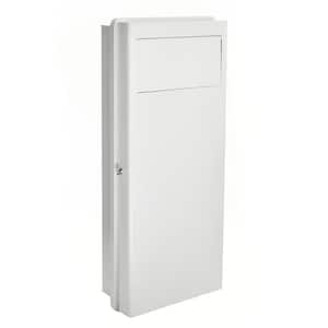 62.8 in. L White Recessed In-Wall Slot Modern Rectangle Steel Laundry Hamper with Lid