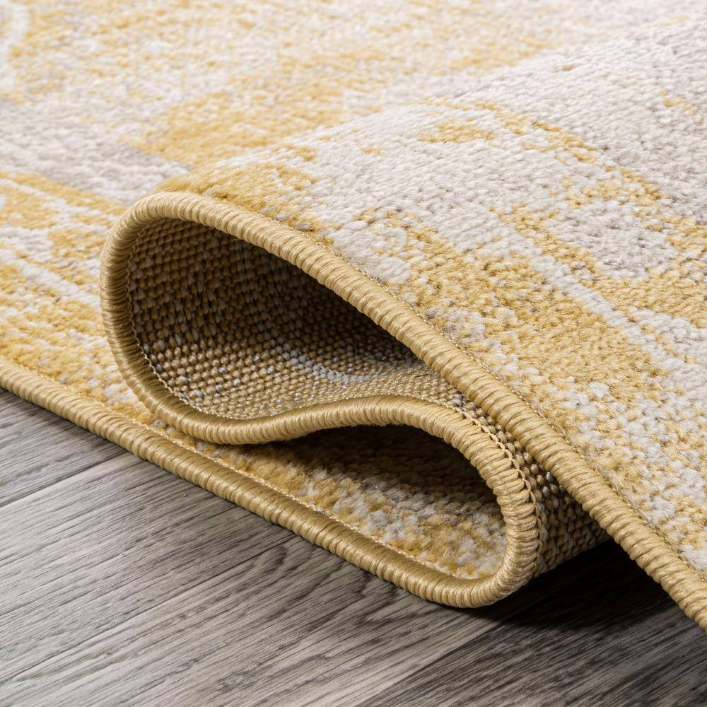 Alhambra Yellow and Cream Synthetic 5x8 Area Rug