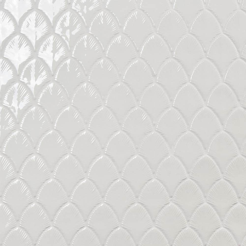 Ivy Hill Tile Delphi Blanco White 9 05 In X 12 79 In Polished Glass