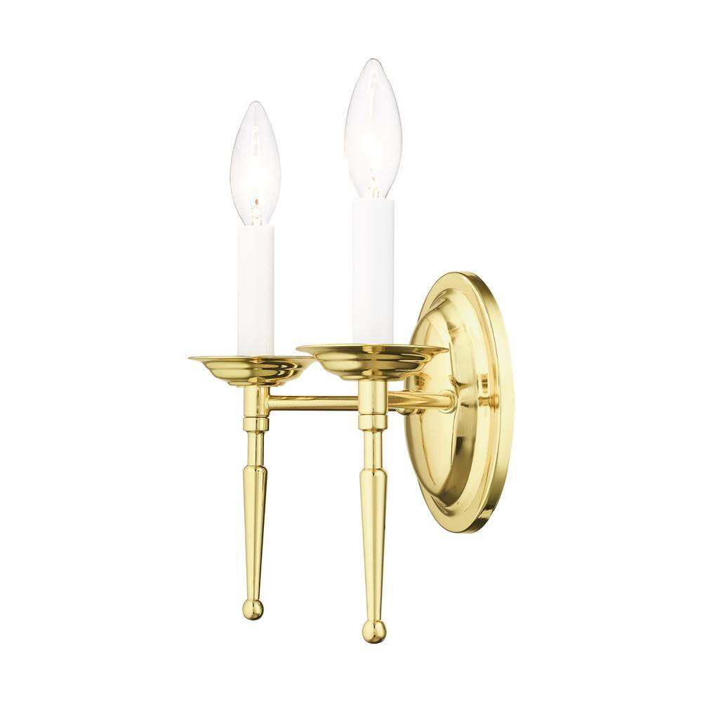 Williamsburgh Polished Brass 2-Light Wall Sconce