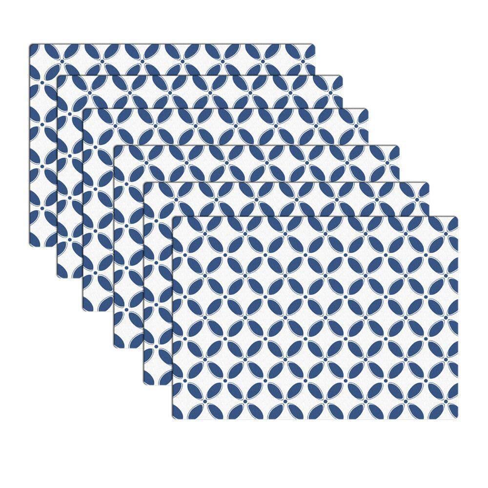 17 in. x 12 in. Multi-Colored Vinyl Placemats (Set of 6)