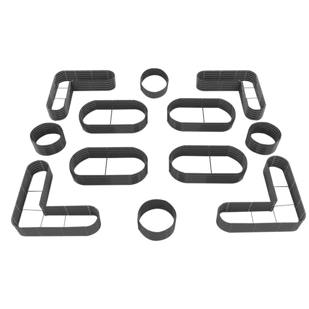 12-Piece Metal Raised Garden Bed Set-Versatile Sizes for Easy Gardening