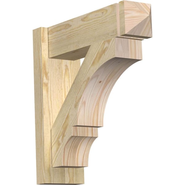Ekena Millwork 6 in. x 20 in. x 20 in. Douglas Fir Balboa Arts and Crafts Rough Sawn Outlooker
