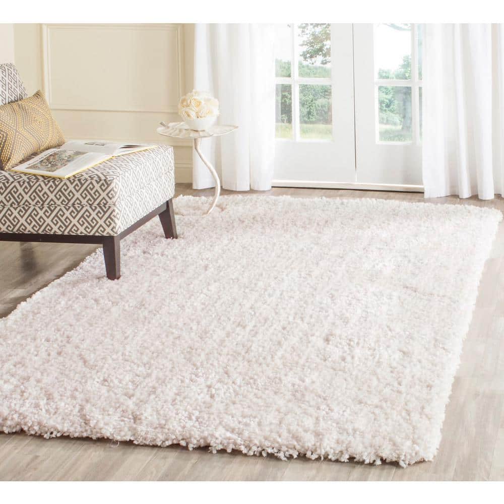 Ivory Tufted Handmade Non-slip Shag Area Rug 3' x 5'